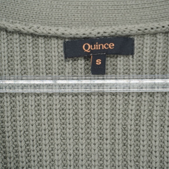 Quince 100% Organic Cotton Oversized Boyfriend Cardigan Agave Small Knit Cozy - Picture 9 of 12